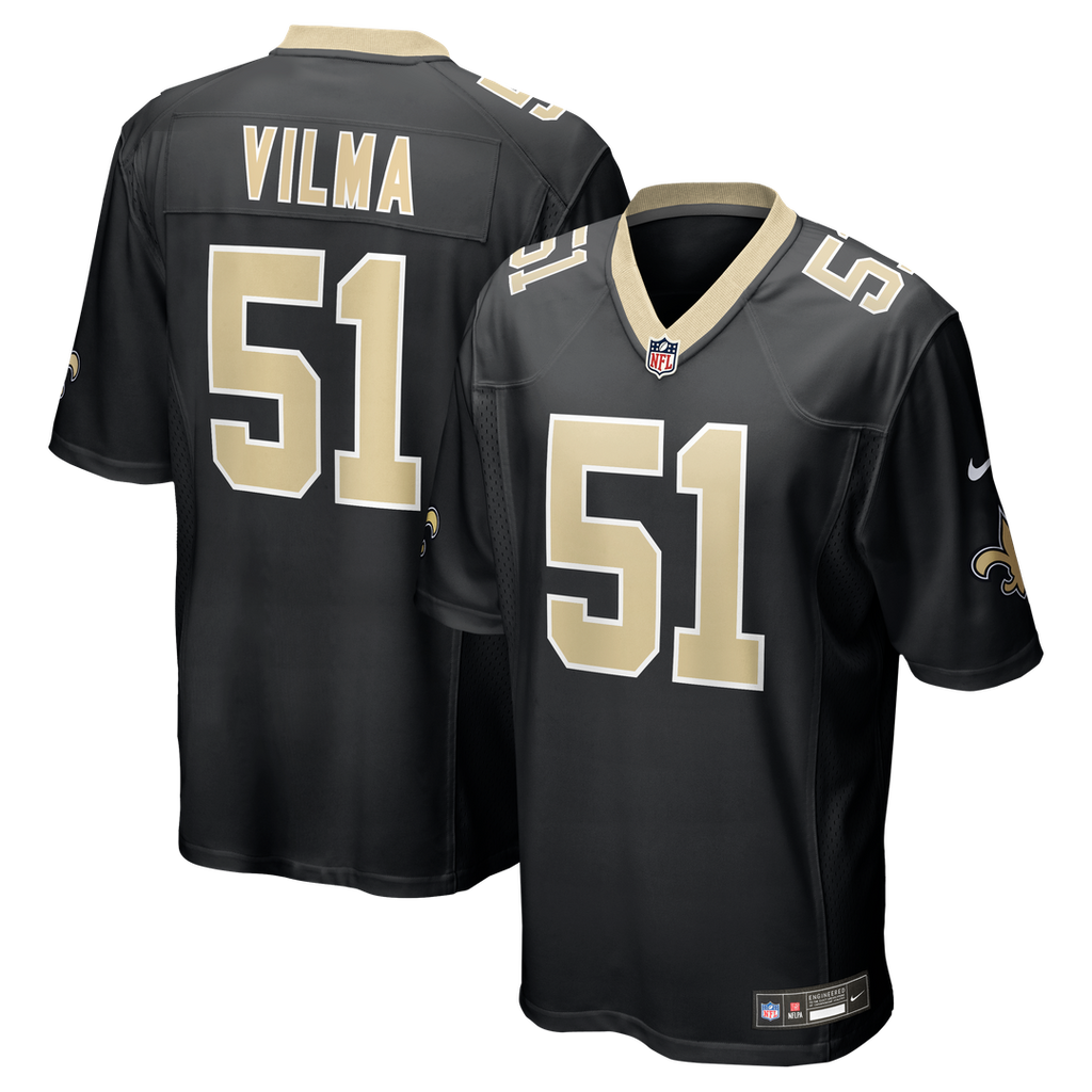 New Orleans Saints Jonathan Vilma Black Game Retired Player Jersey product image 1, provided for visual reference and