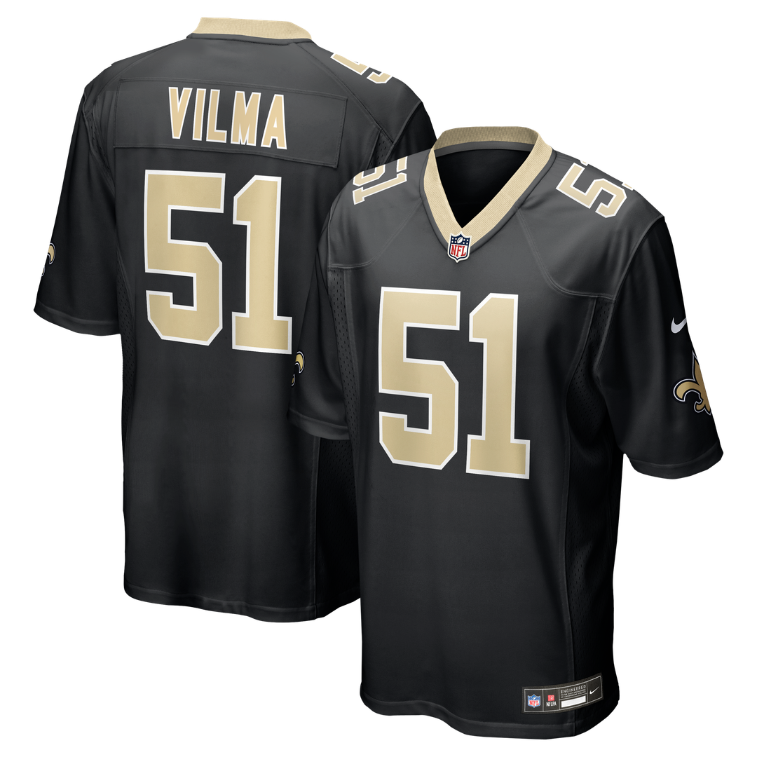 New Orleans Saints Jonathan Vilma Black Game Retired Player Jersey product image 1, provided for visual reference and
