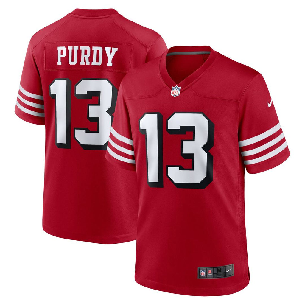 San Francisco 49ers Brock Purdy Scarlet Alternate Game Player Jersey product image 1, provided for visual reference and