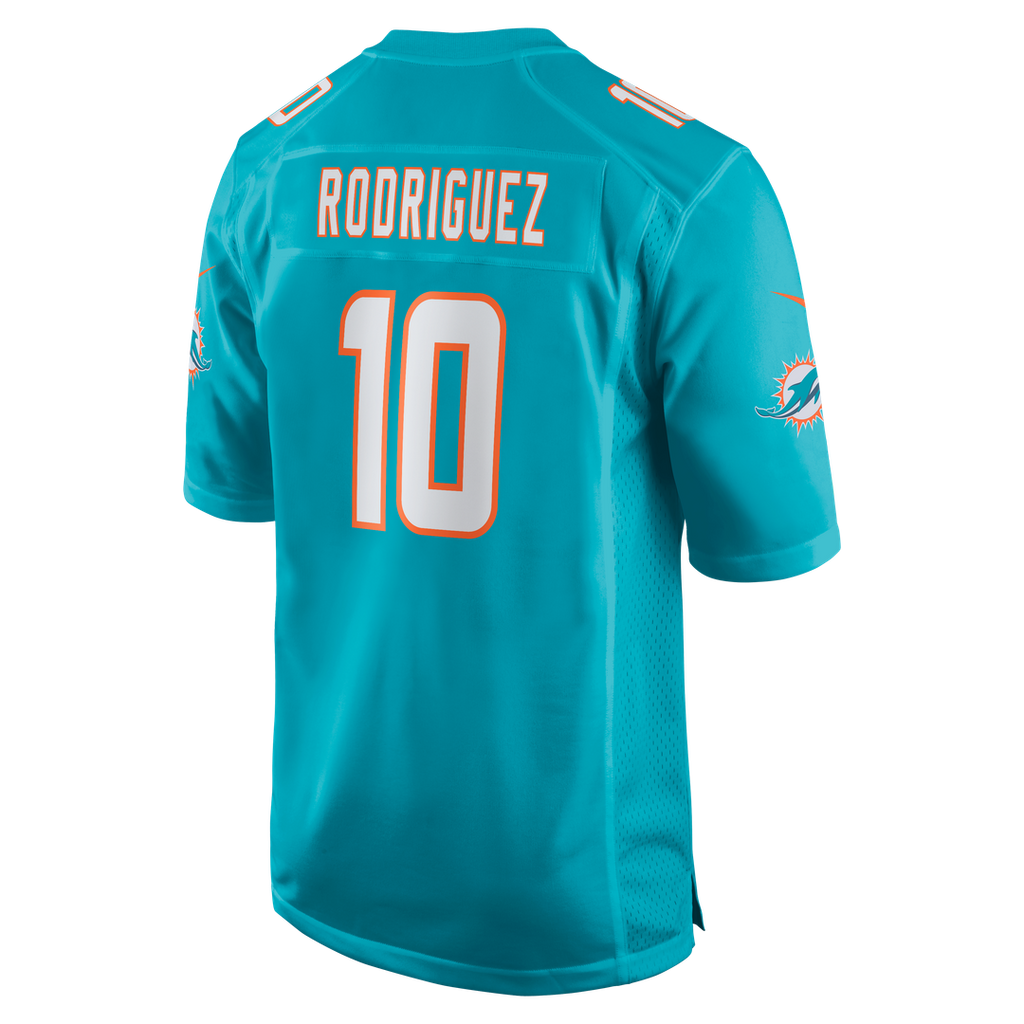 Miami Dolphins Jacob Rodriguez Aqua Game Jersey product image 5, provided for visual reference and product detail review