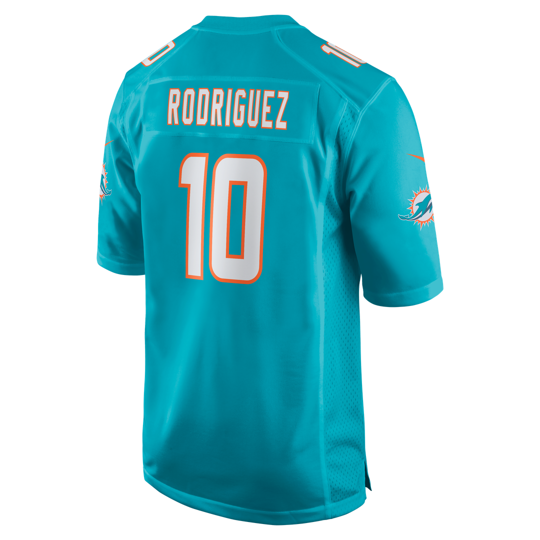 Miami Dolphins Jacob Rodriguez Aqua Game Jersey product image 5, provided for visual reference and product detail review