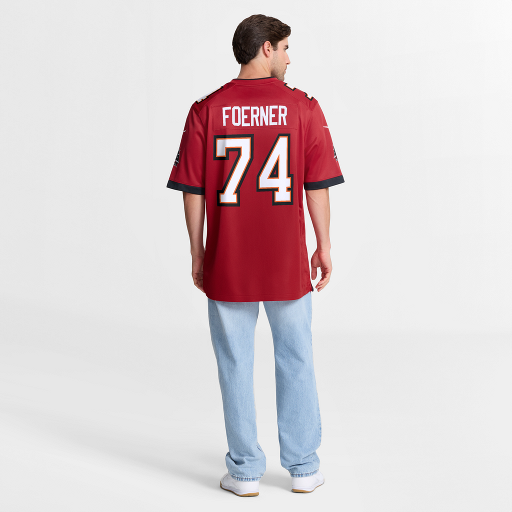Tampa Bay Buccaneers Marshall Foerner Red Team Game Jersey product image 3, provided for visual reference and product detail