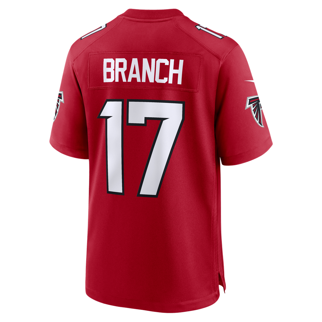 Atlanta Falcons Zachariah Branch Red Team Game Jersey product image 3, provided for visual reference and product detail