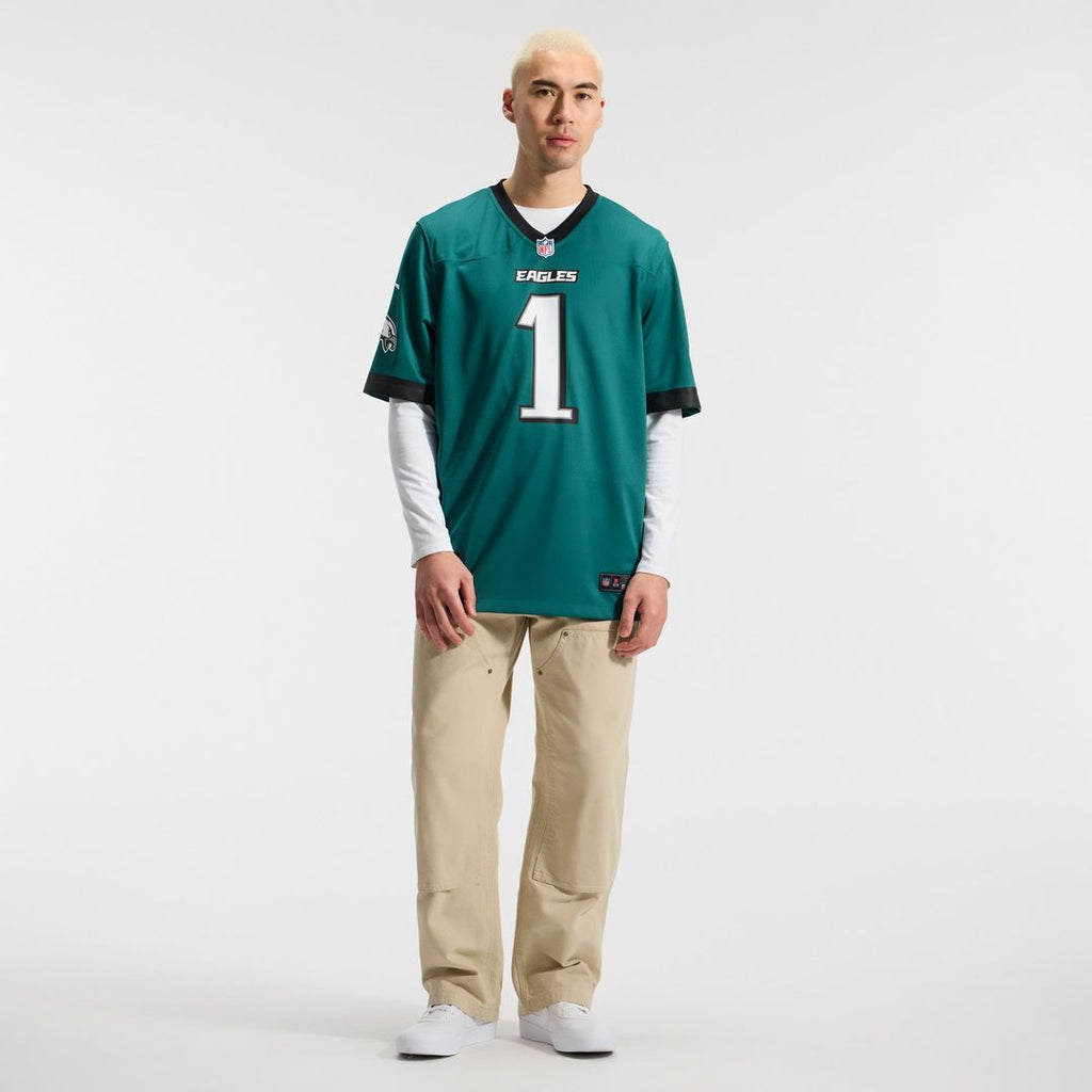 Philadelphia Eagles Jalen Hurts Midnight Green Team Game Jersey product image 4, provided for visual reference and product
