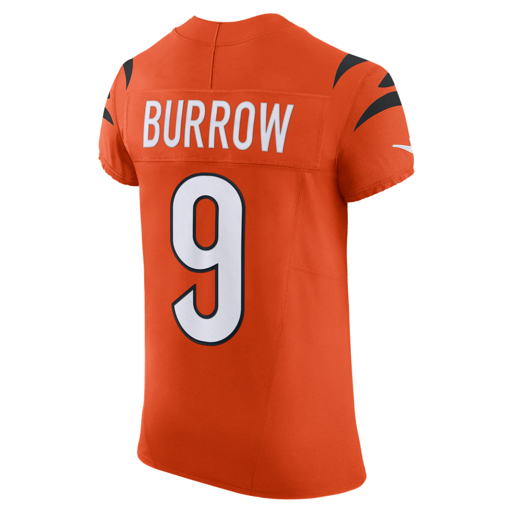 Cincinnati Bengals Joe Burrow Orange Team Vapor F.U.S.E. Elite Jersey product image 7, provided for visual reference and