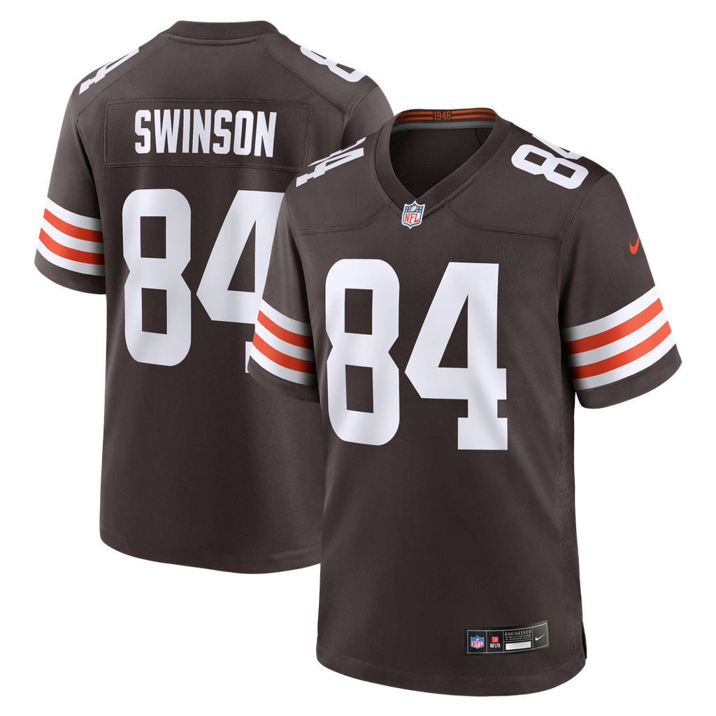 Cleveland Browns Messiah Swinson Brown Team Game Jersey product image 1, provided for visual reference and product detail