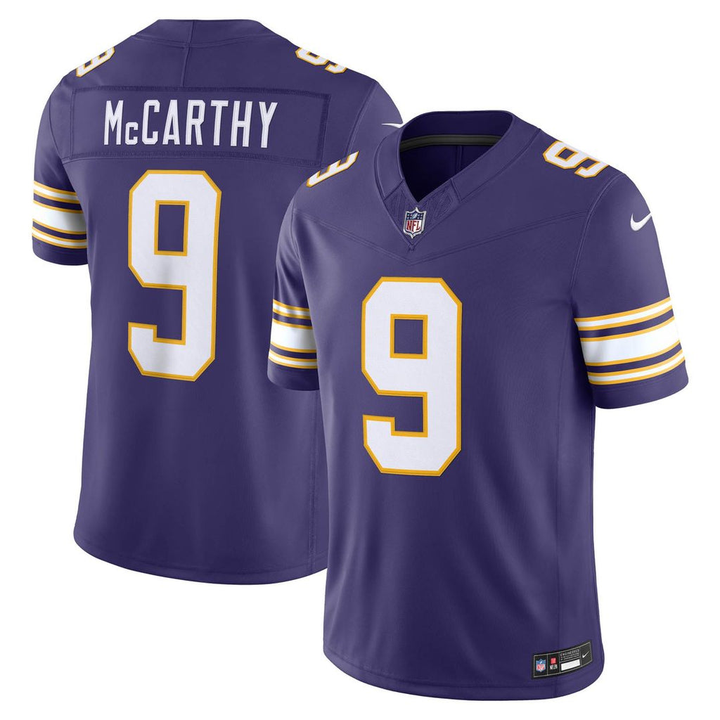 Minnesota Vikings J.J. McCarthy Purple Alternate Classic Vapor F.U.S.E. Stitched Limited Jersey product image 1, provided