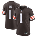 Cleveland Browns Number 1 Dad Brown Game Jersey product image 1, provided for visual reference and product detail review