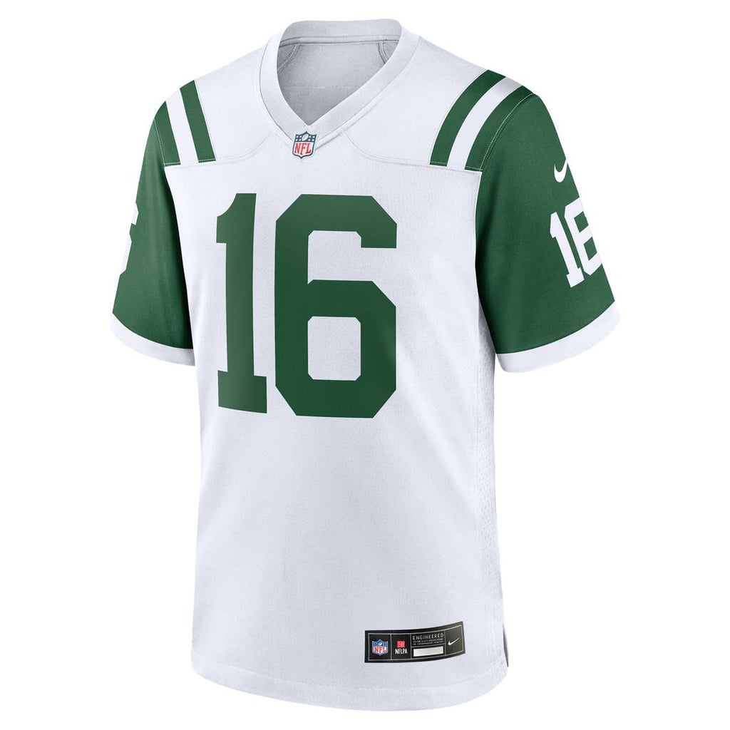 New York Jets Vinny Testaverde White Retired Player Alternate Game Jersey product image 2, provided for visual reference and