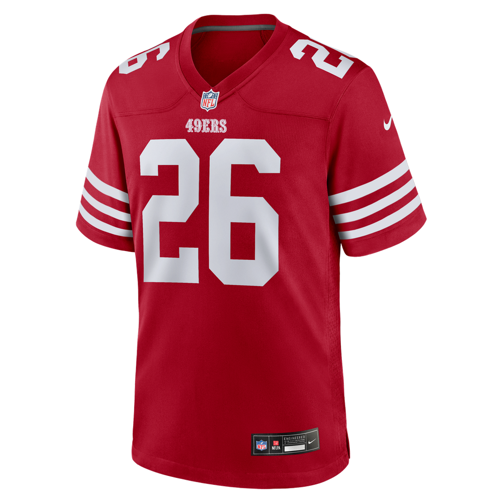 San Francisco 49ers Chase Lucas Scarlet Team Game Jersey product image 2, provided for visual reference and product detail
