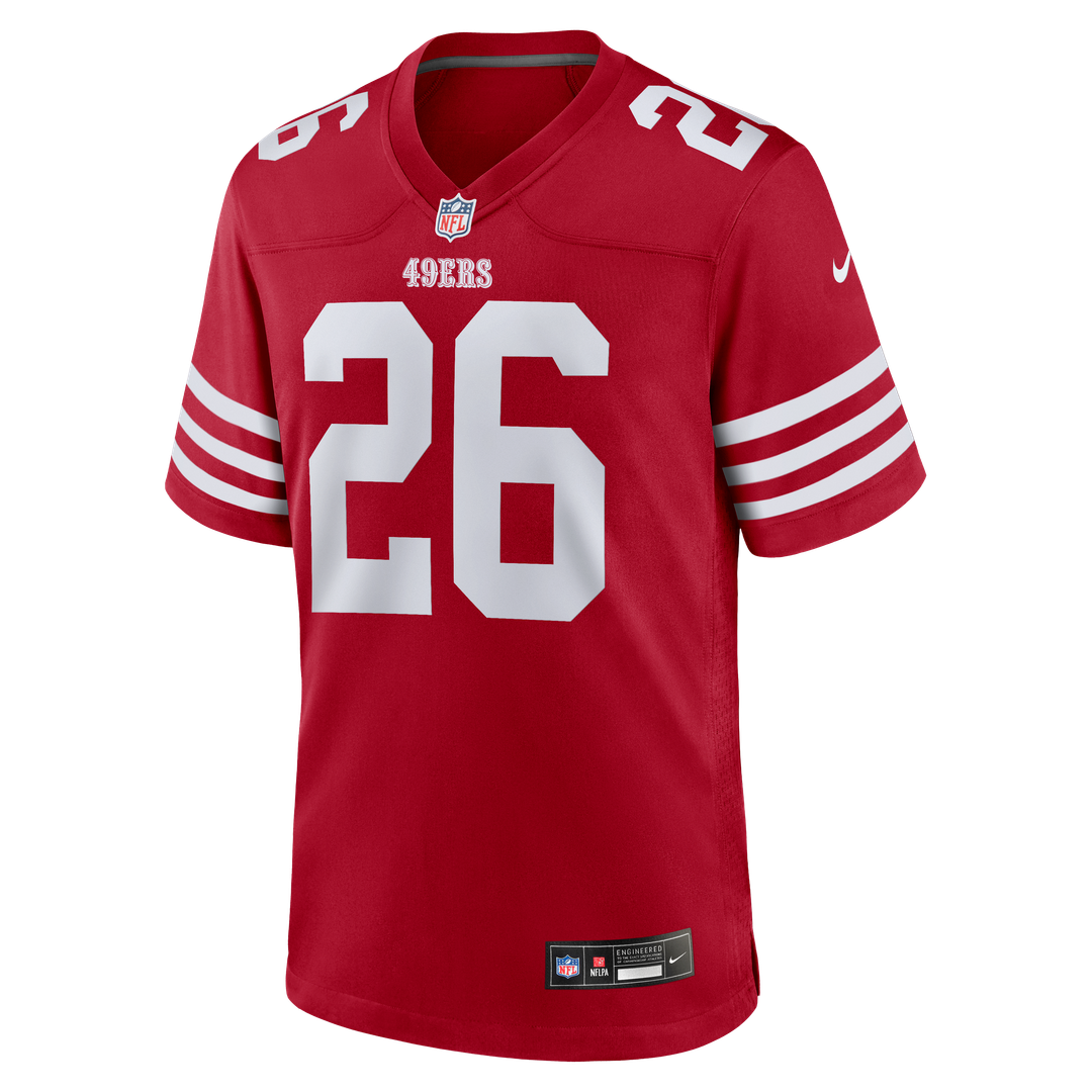 San Francisco 49ers Chase Lucas Scarlet Team Game Jersey product image 2, provided for visual reference and product detail