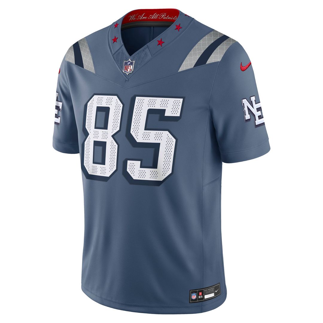 New England Patriots Hunter Henry Blue Rivalries Collection Stitched Limited Jersey product image 2, provided for visual