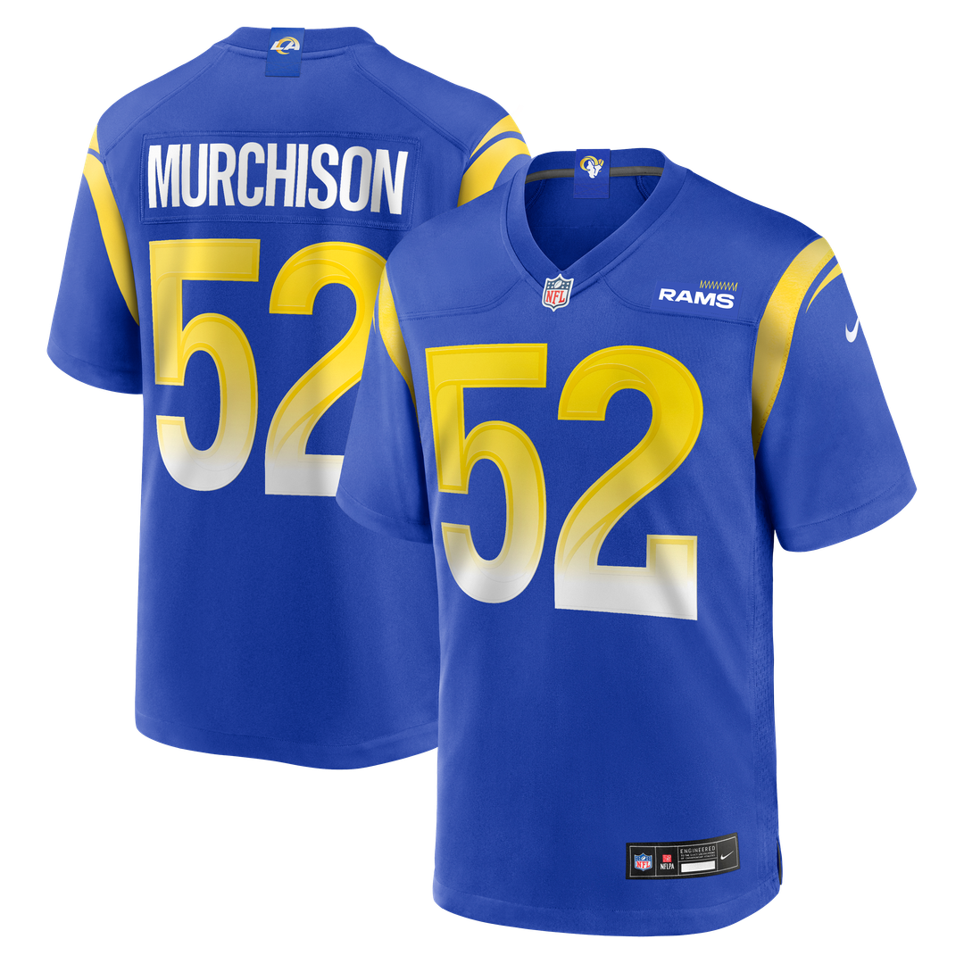 Los Angeles Rams Larrell Murchison Royal Team Game Jersey product image 1, provided for visual reference and product detail