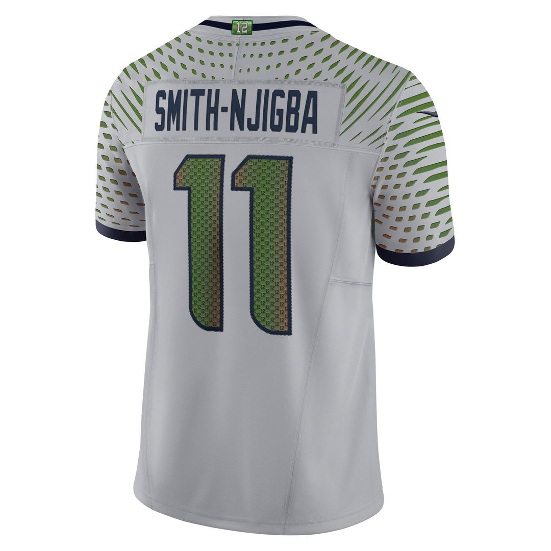 Seattle Seahawks Jaxon Smith-Njigba Gray Rivalries Collection Stitched Limited Jersey product image 3, provided for visual