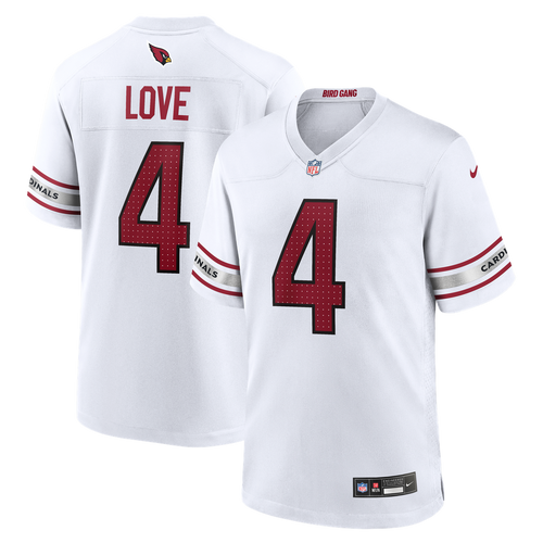 Arizona Cardinals Jeremiyah Love White Game Player Jersey product image 1, provided for visual reference and product detail