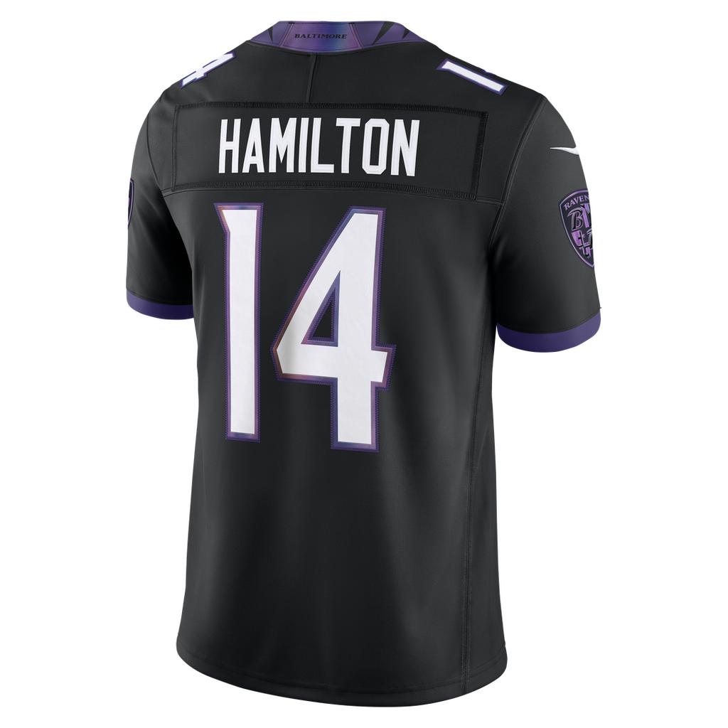 Baltimore Ravens Kyle Hamilton Black Alternate Vapor F.U.S.E. Stitched Limited Jersey product image 6, provided for visual