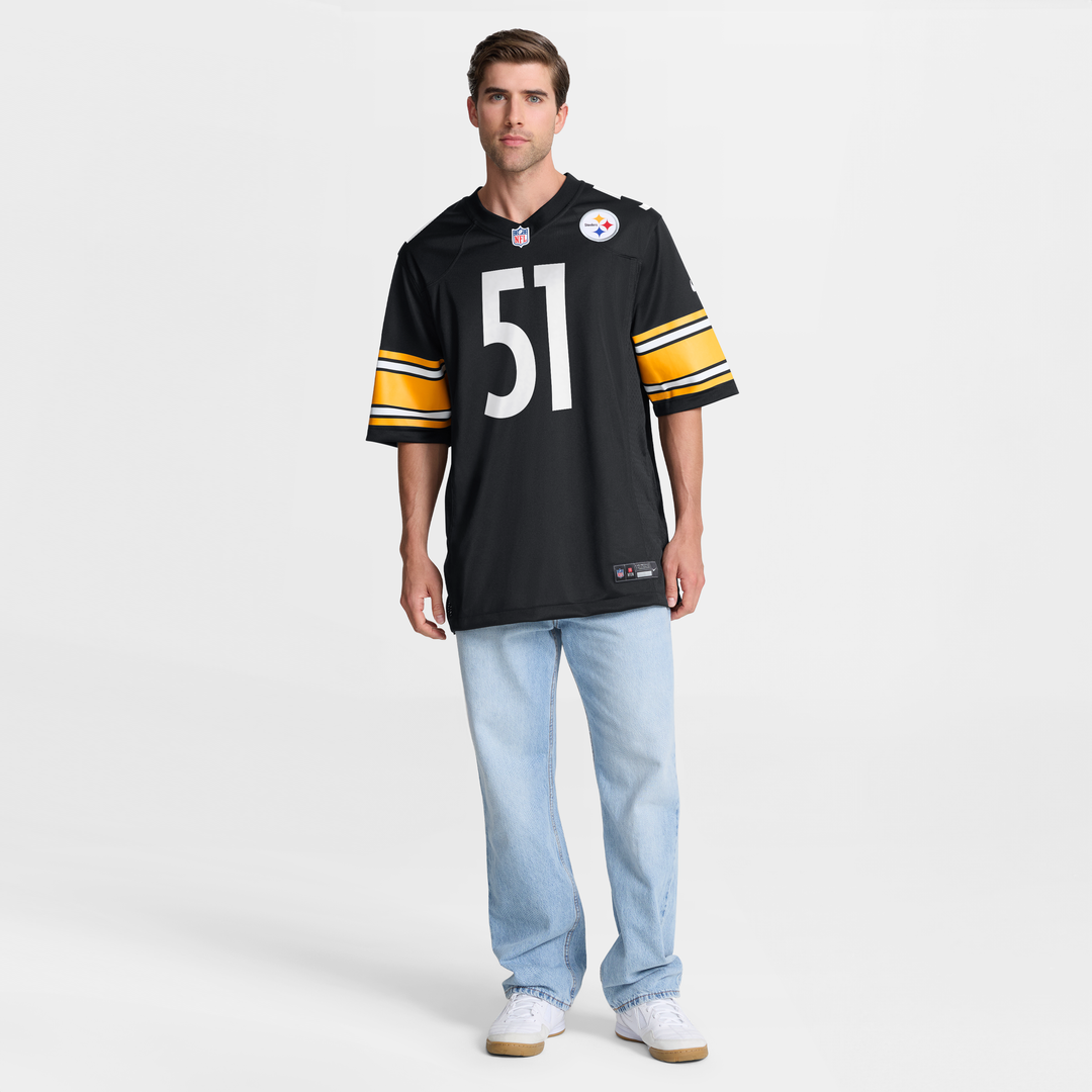 Pittsburgh Steelers Nick Herbig Black Game Jersey product image 7, provided for visual reference and product detail review