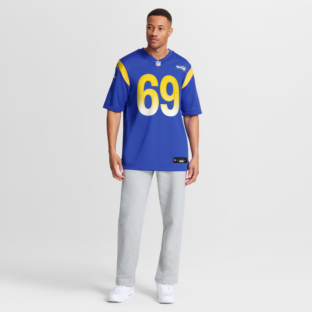 Los Angeles Rams Kevin Dotson Royal Game Jersey product image 7, provided for visual reference and product detail review