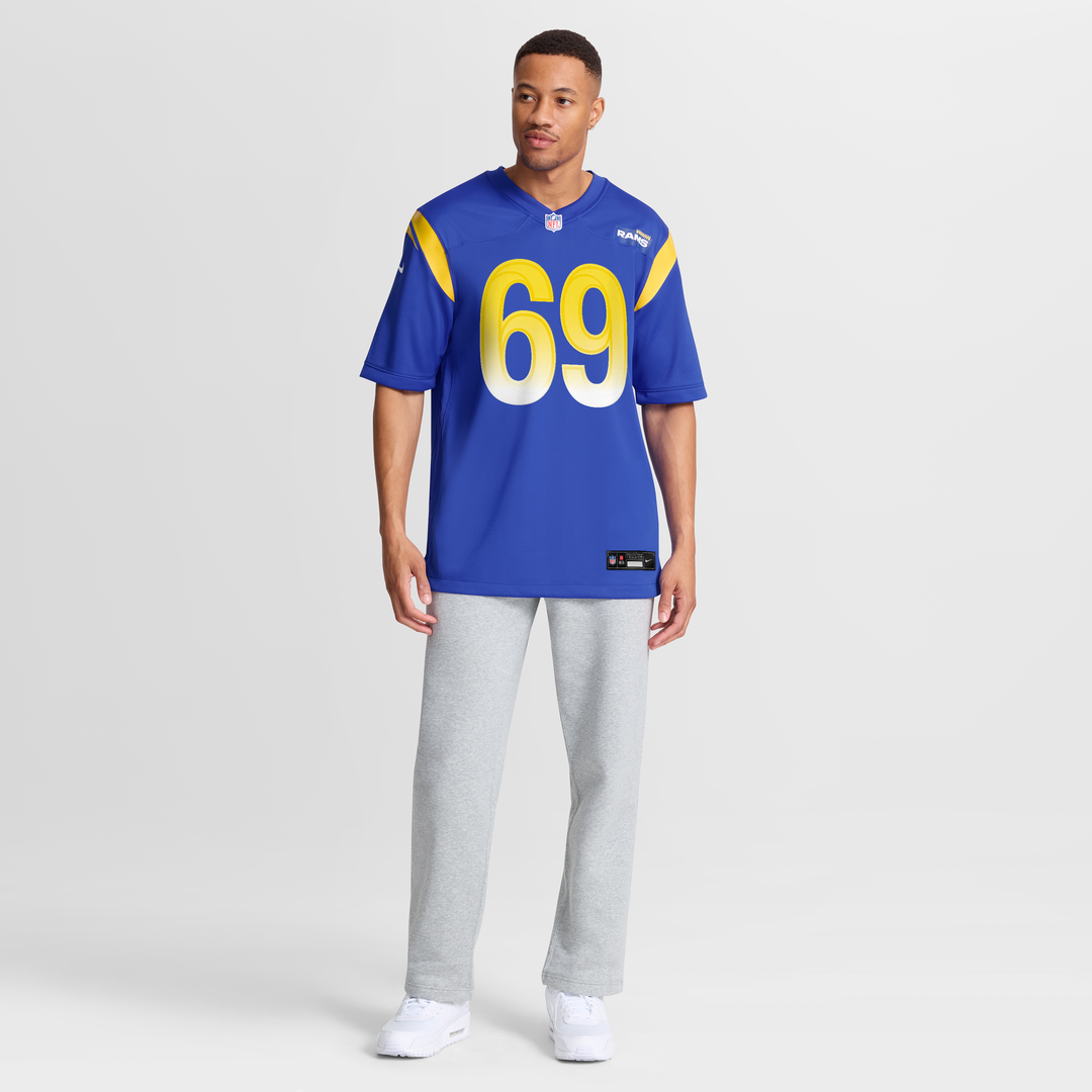 Los Angeles Rams Kevin Dotson Royal Game Jersey product image 7, provided for visual reference and product detail review