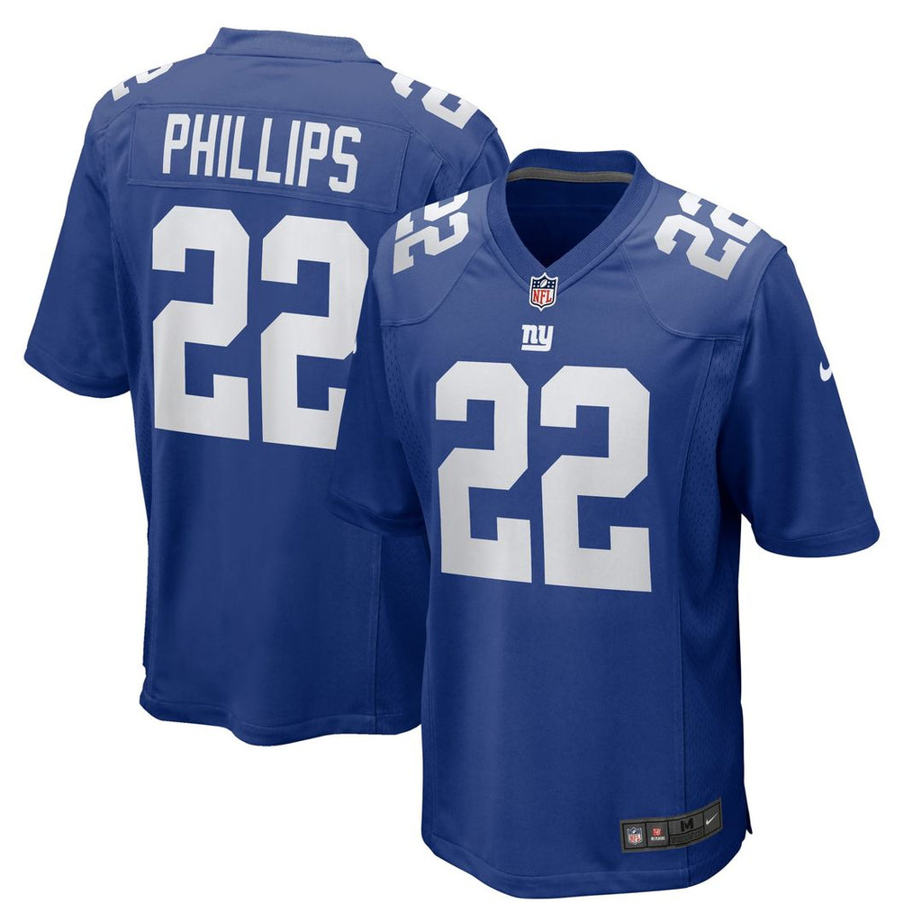 New York Giants Dru Phillips Royal Team Game Jersey product image 1, provided for visual reference and product detail review