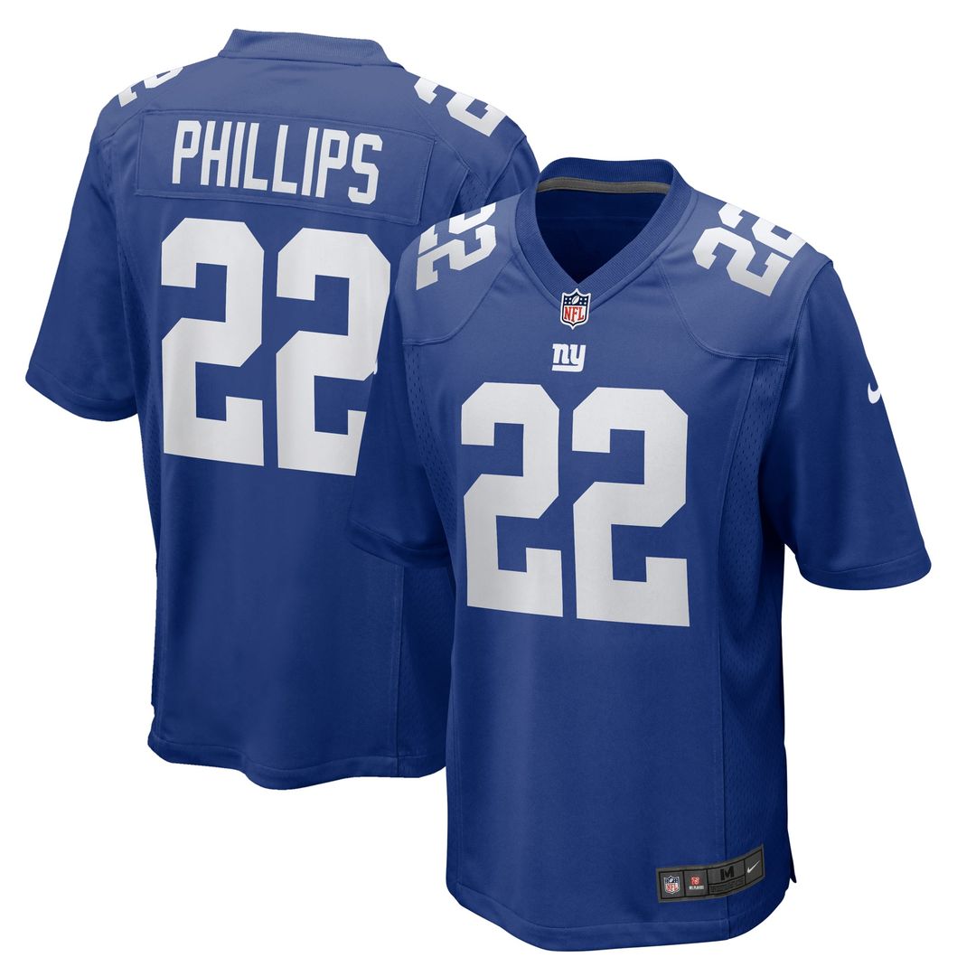 New York Giants Dru Phillips Royal Team Game Jersey product image 1, provided for visual reference and product detail review