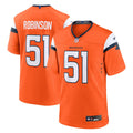 Denver Broncos Que Robinson Orange Team Game Jersey product image 1, provided for visual reference and product detail review
