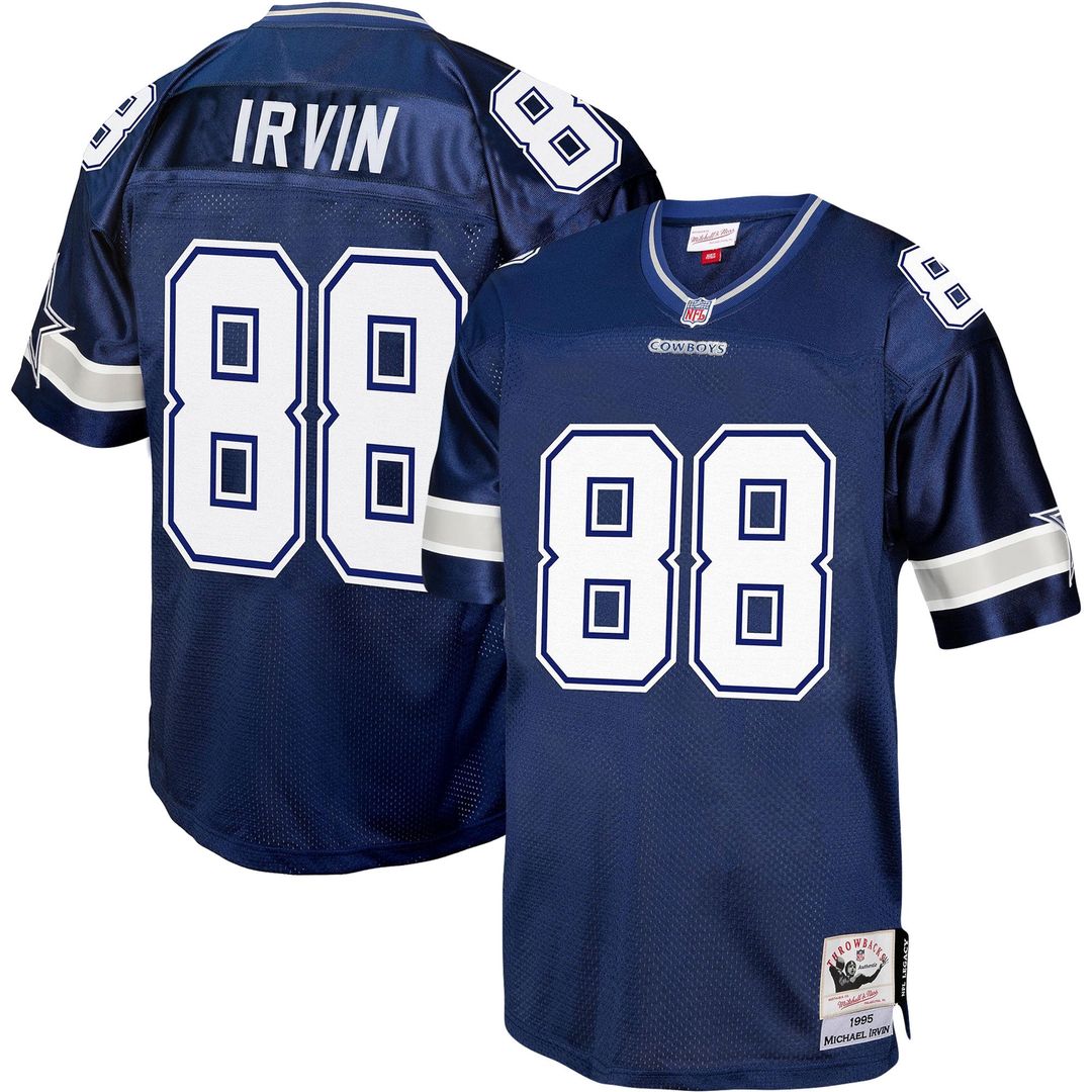Dallas Cowboys Michael Irvin Navy Legacy Replica Jersey product image 1, provided for visual reference and product detail