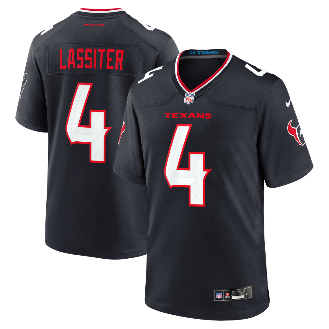 Houston Texans Kamari Lassiter Navy Team Game Jersey product image 1, provided for visual reference and product detail review