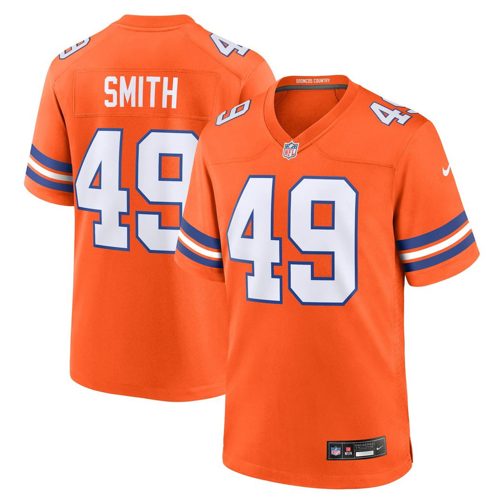 Denver Broncos Dennis Smith Orange Retired Player Alternate Game Jersey product image 1, provided for visual reference and