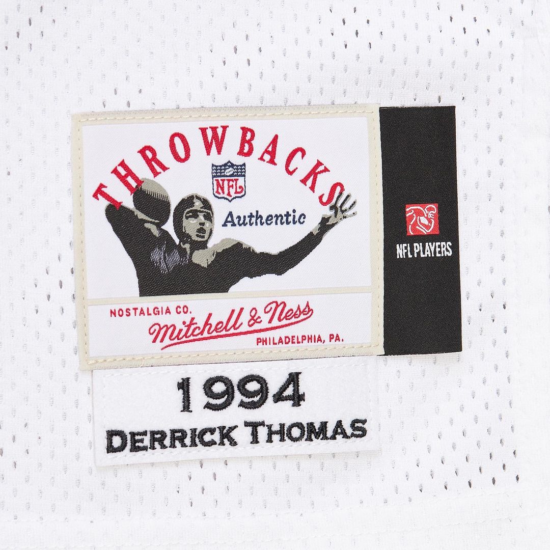 Kansas City Chiefs 1994 Derrick Thomas White Authentic Throwback Retired Player Jersey product image 7, provided for visual