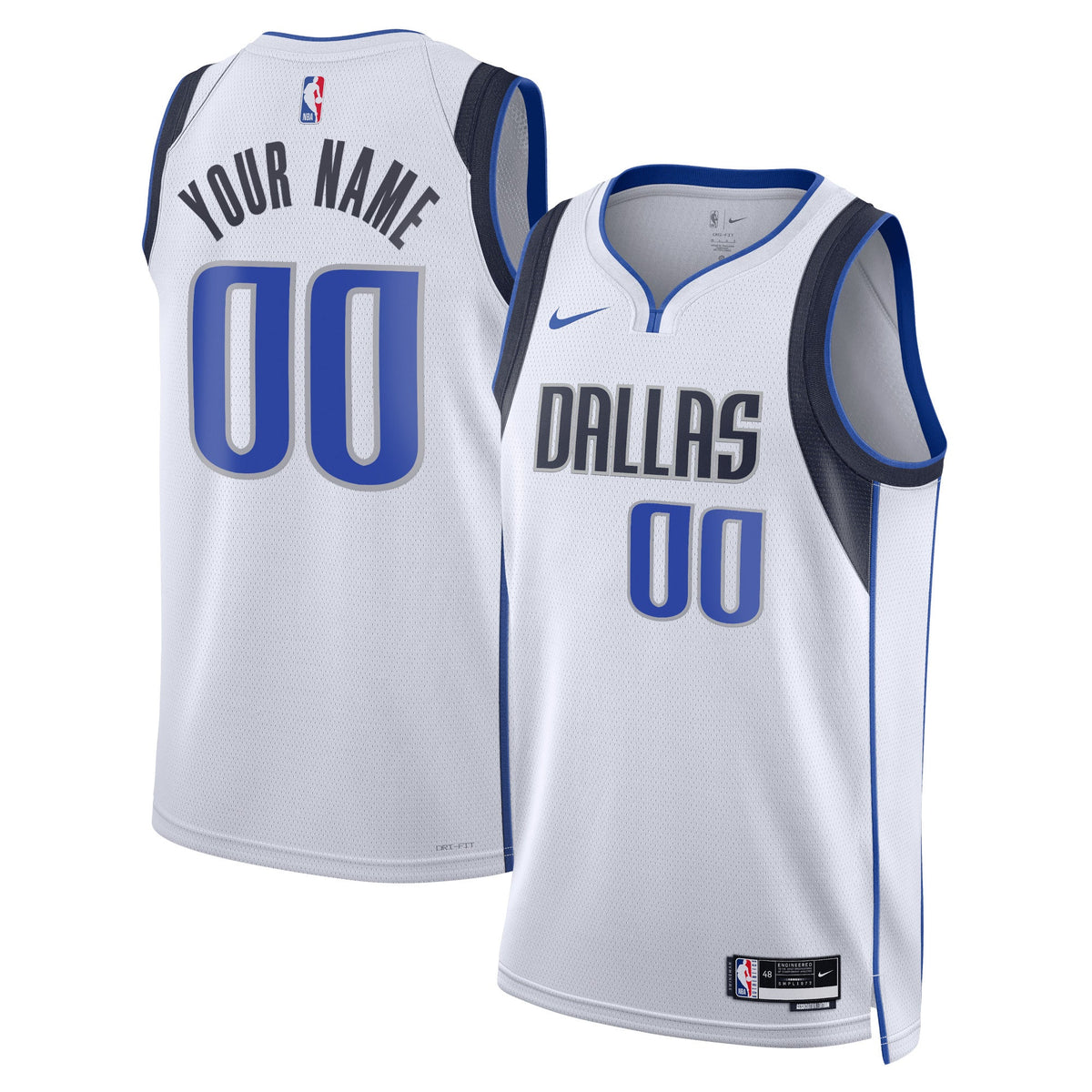 Dallas Mavericks Association Swingman Basketball Jersey - Custom - Unisex product image 1, provided for visual reference and