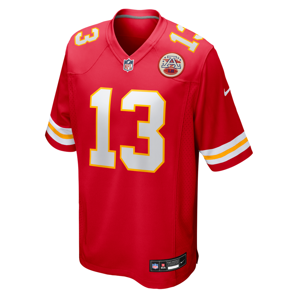 Kansas City Chiefs Nazeeh Johnson Red Game Player Jersey product image 2, provided for visual reference and product detail