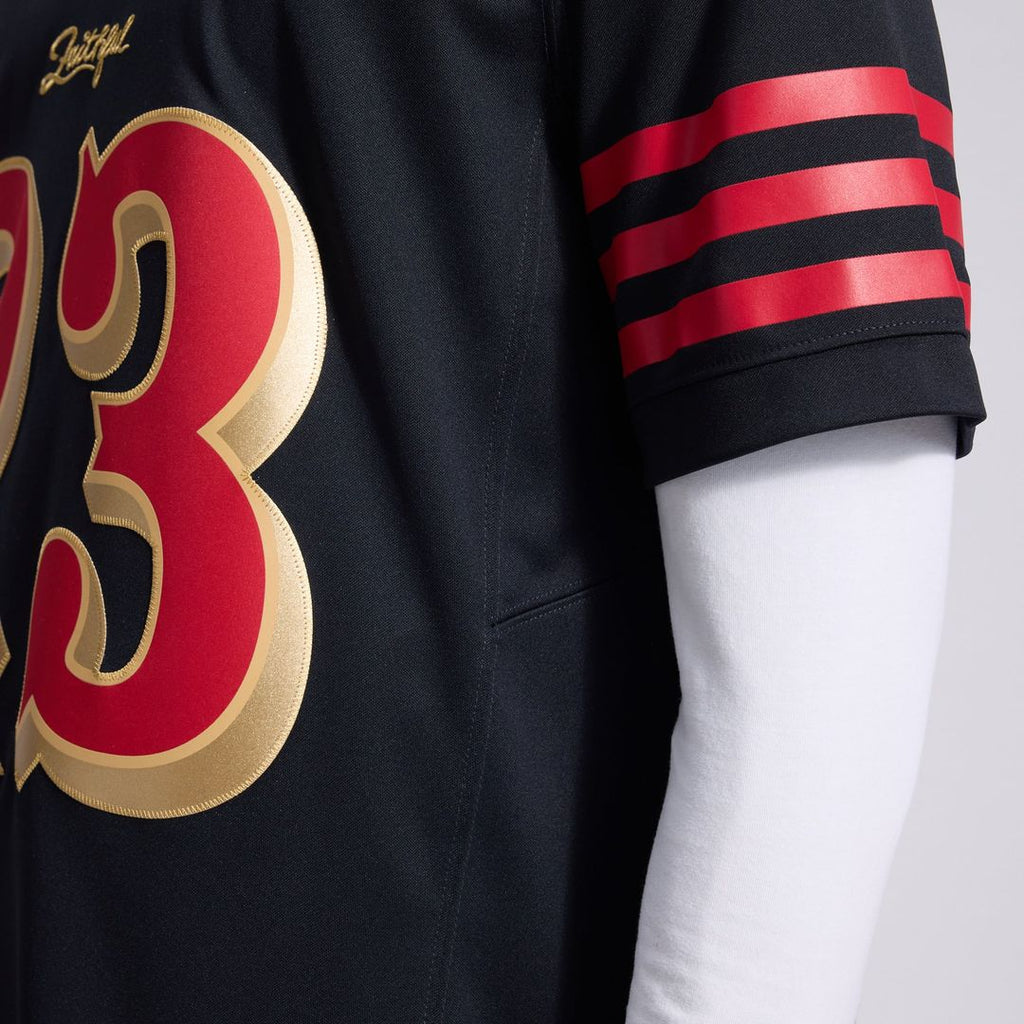 San Francisco 49ers Christian McCaffrey Black Rivalries Collection Stitched Limited Jersey product image 15, provided for