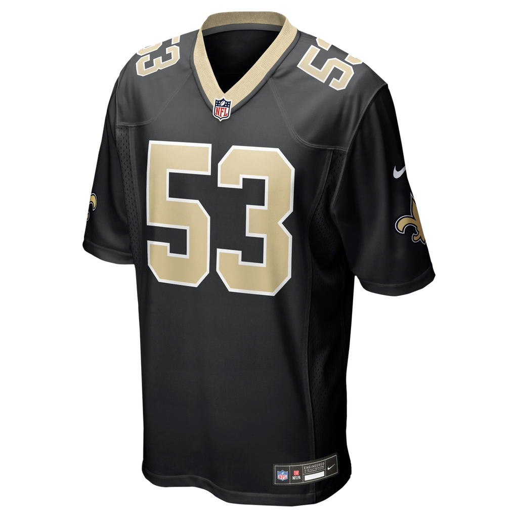 New Orleans Saints Jaylan Ford Black Game Jersey product image 2, provided for visual reference and product detail review