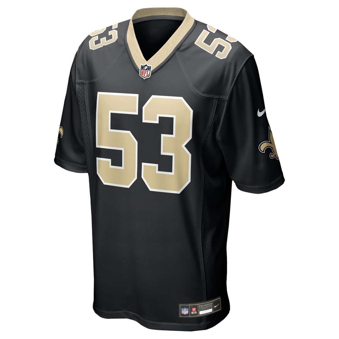 New Orleans Saints Jaylan Ford Black Game Jersey product image 2, provided for visual reference and product detail review