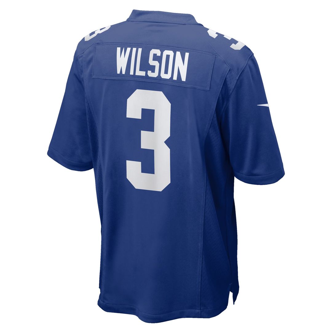 New York Giants Russell Wilson Royal Game Jersey product image 3, provided for visual reference and product detail review