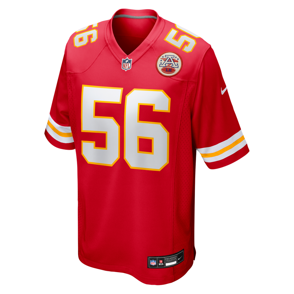 Kansas City Chiefs George Karlaftis Red Player Game Jersey product image 2, provided for visual reference and product detail