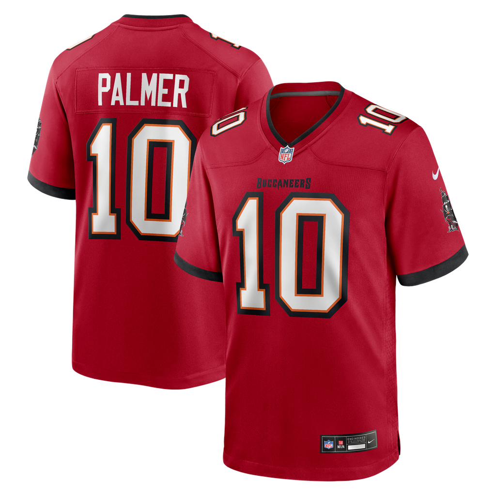 Tampa Bay Buccaneers Trey Palmer Red Game Jersey product image 1, provided for visual reference and product detail review