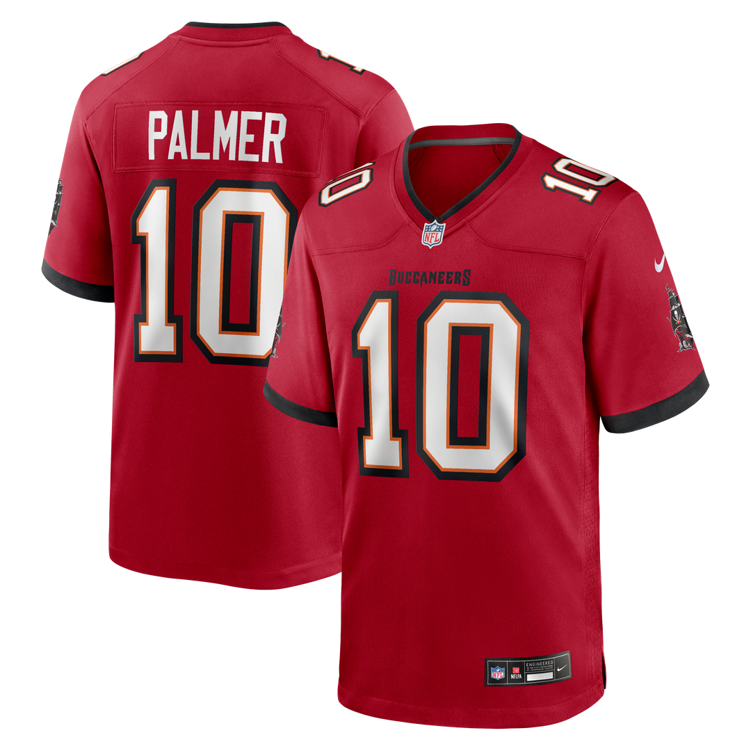 Tampa Bay Buccaneers Trey Palmer Red Game Jersey product image 1, provided for visual reference and product detail review