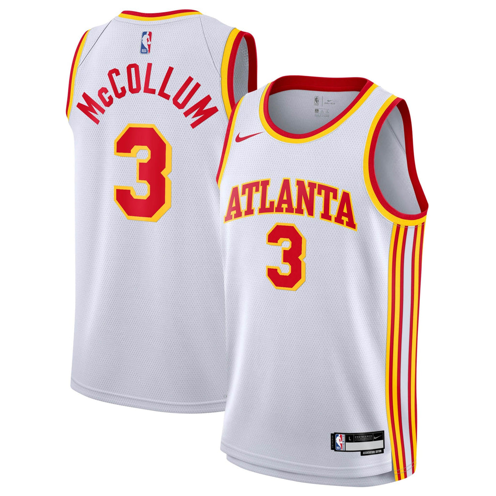 CJ McCollum Atlanta Hawks Association Edition Swingman Jersey - White - Youth product image 1, provided for visual reference