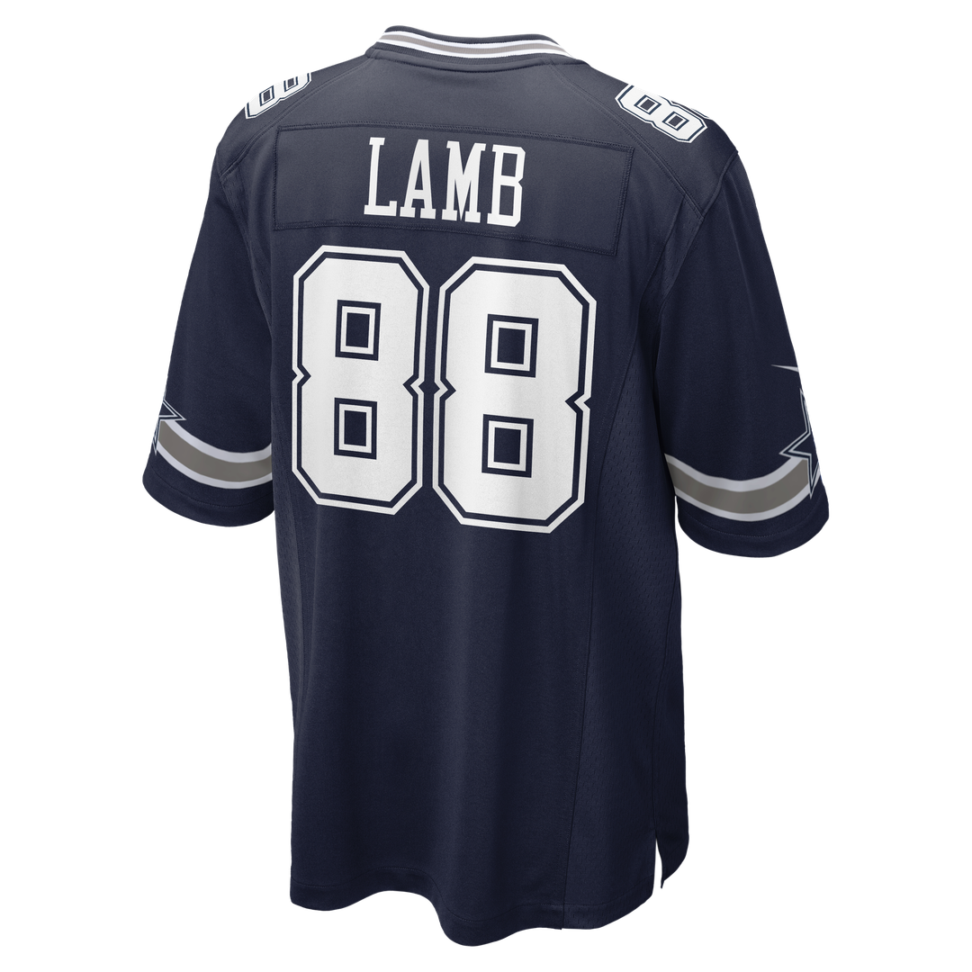 Dallas Cowboys CeeDee Lamb Navy Game Jersey product image 3, provided for visual reference and product detail review