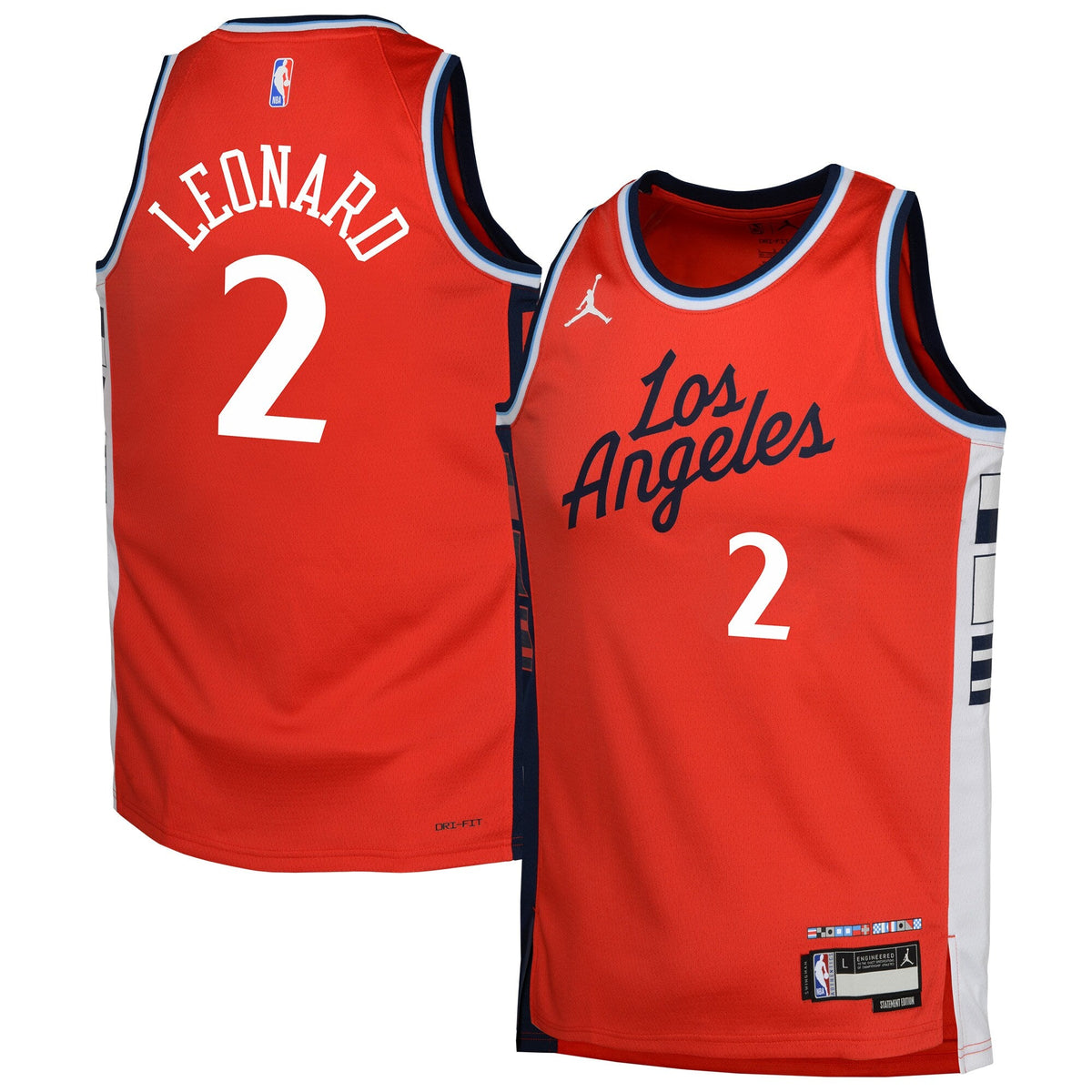 Kawhi Leonard Los Angeles Clippers Statement Jersey - Youth product image 2, provided for visual reference and product