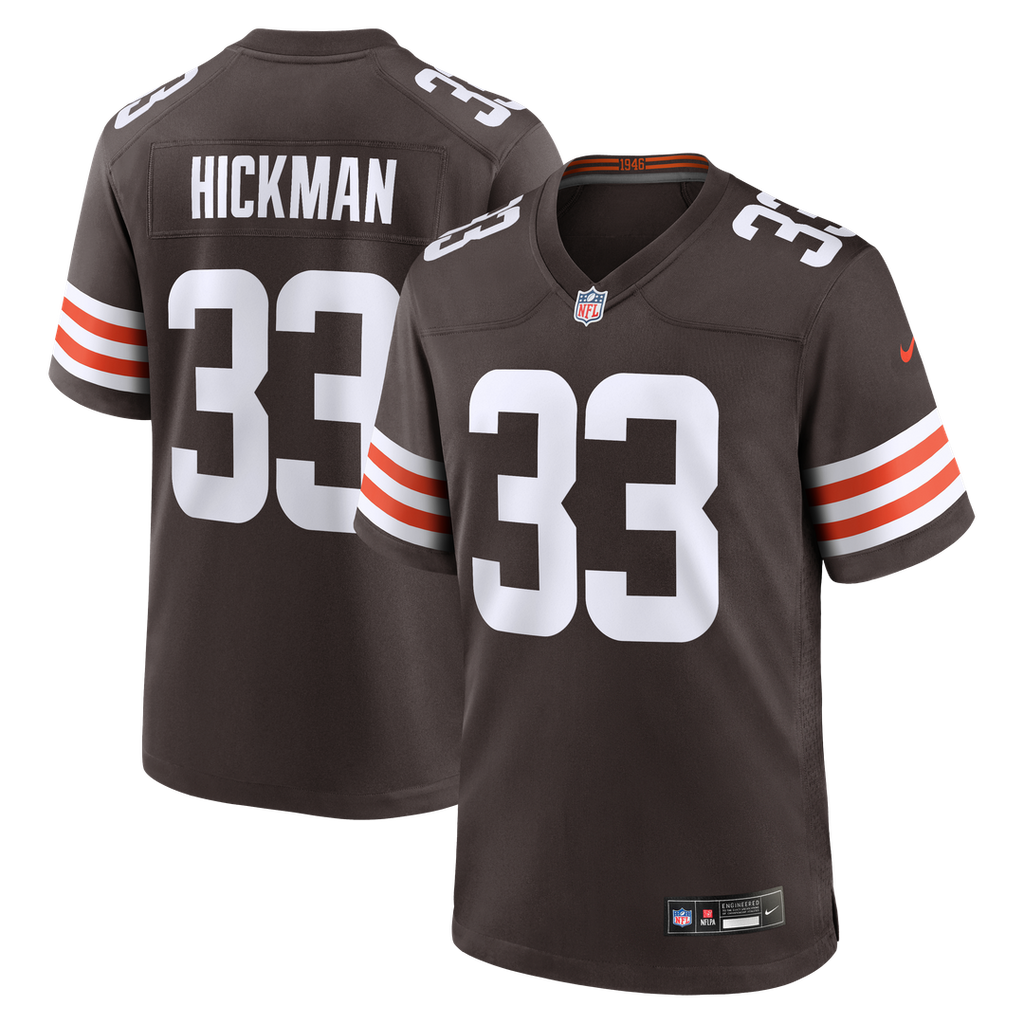 Cleveland Browns Ronnie Hickman Brown Team Game Jersey product image 1, provided for visual reference and product detail