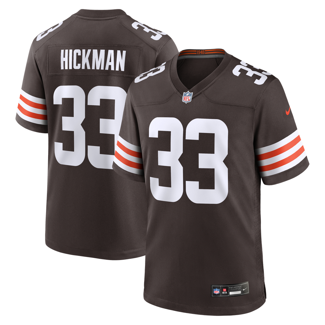 Cleveland Browns Ronnie Hickman Brown Team Game Jersey product image 1, provided for visual reference and product detail