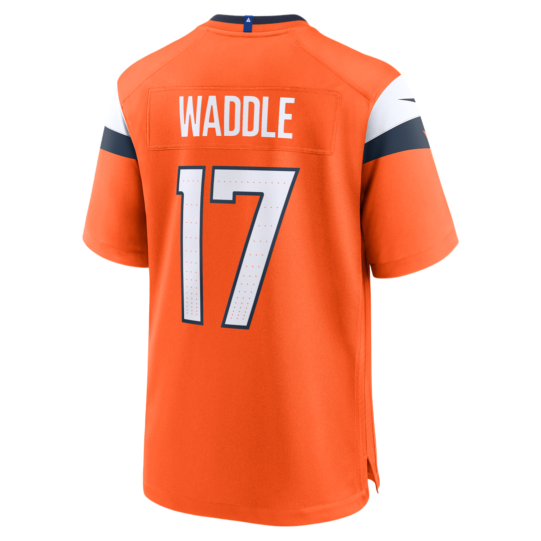 Denver Broncos Jaylen Waddle Orange Game Jersey product image 3, provided for visual reference and product detail review