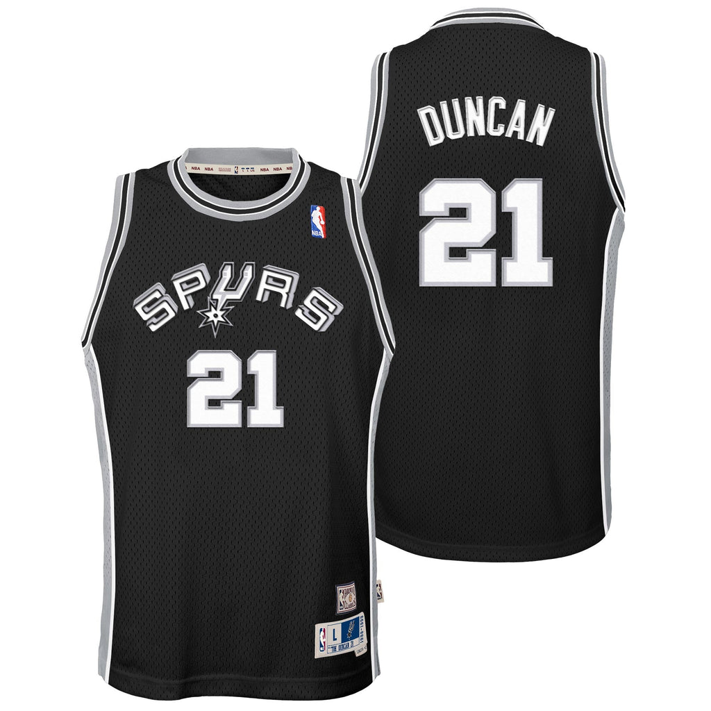 Tim Duncan San Antonio Spurs 1998-99 Hardwood Classics Swingman Road Jersey - Black - Youth product image 1, provided for
