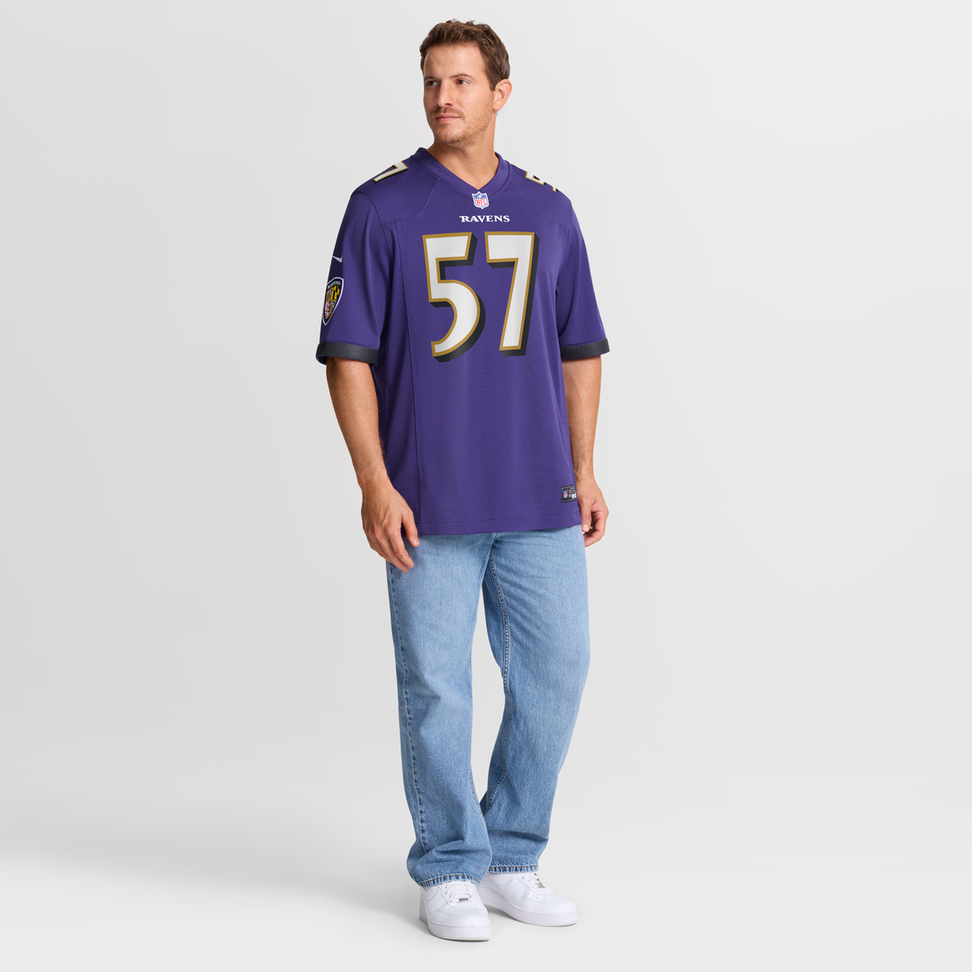 Baltimore Ravens Bart Scott Purple Game Retired Player Jersey product image 4, provided for visual reference and product