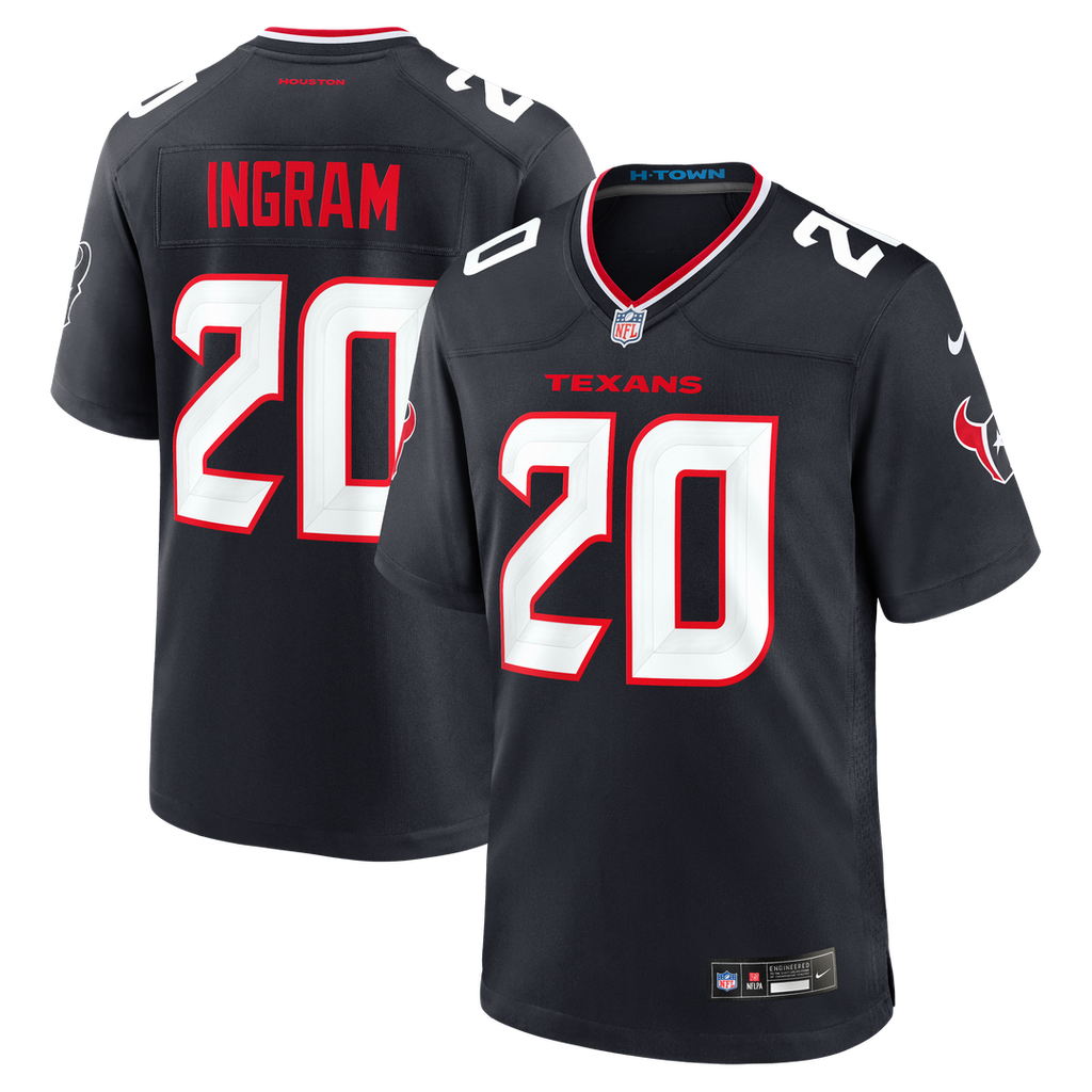 Houston Texans Ja'Marcus Ingram Navy Team Game Jersey product image 1, provided for visual reference and product detail