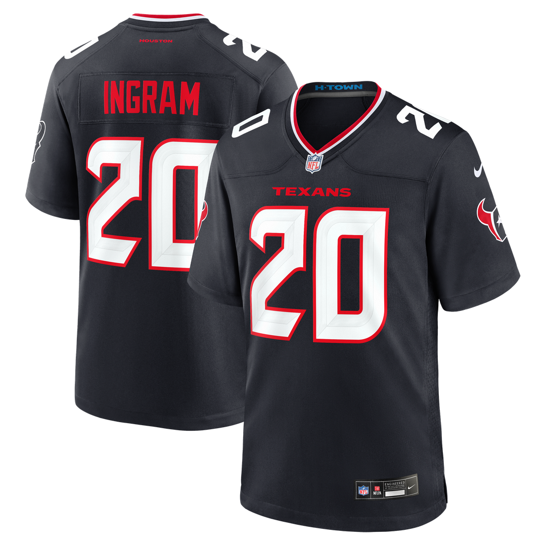 Houston Texans Ja'Marcus Ingram Navy Team Game Jersey product image 1, provided for visual reference and product detail