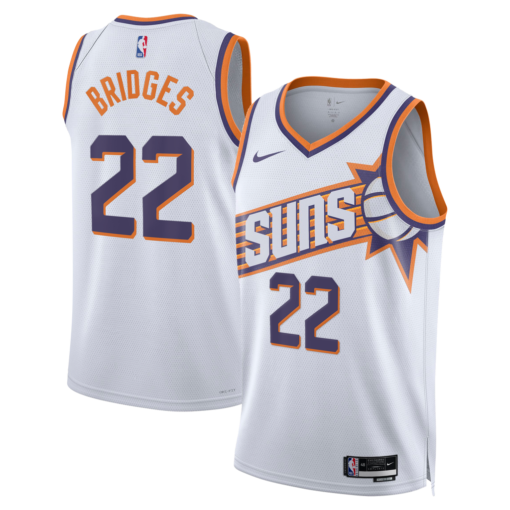 Miles Bridges Phoenix Suns Association Edition Swingman Jersey - White - Unisex product image 1, provided for visual